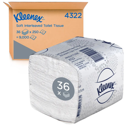 Kleenex Soft Interleaved 2 Ply Toilet Tissue White
