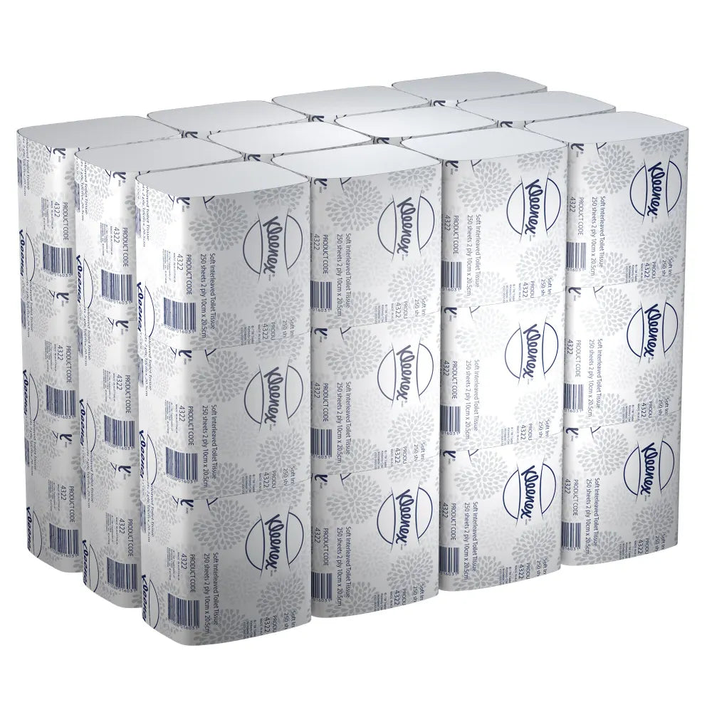 Kleenex Soft Interleaved 2 Ply Toilet Tissue White