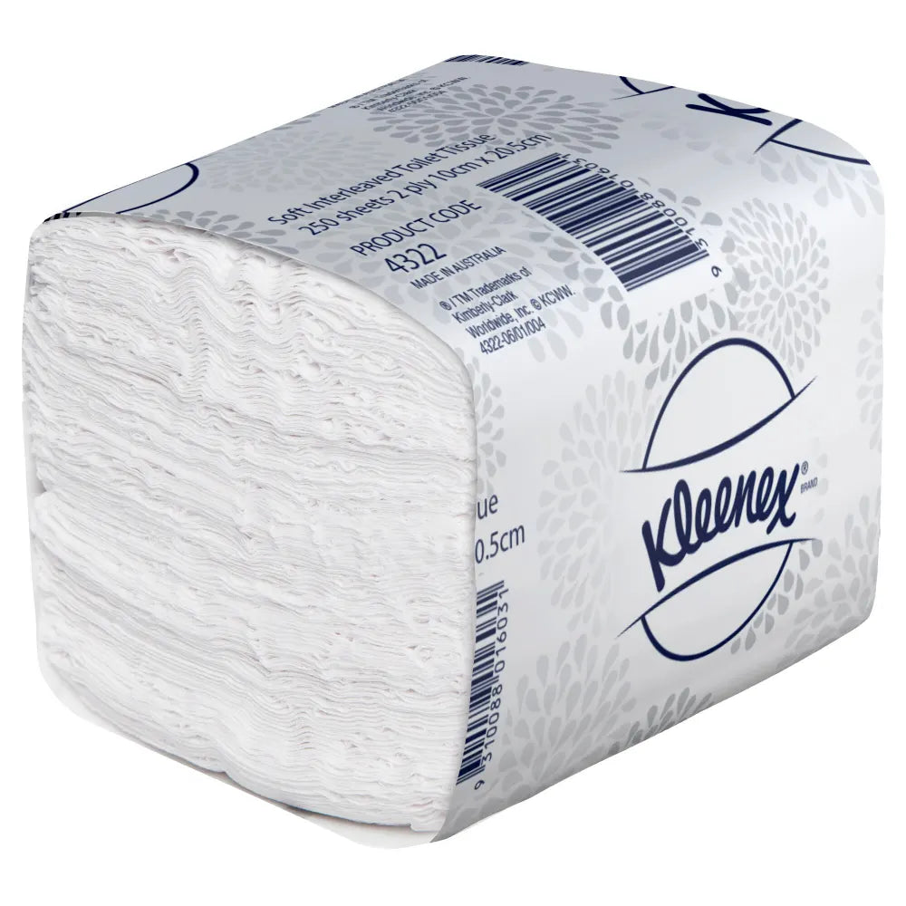 Kleenex Soft Interleaved 2 Ply Toilet Tissue White