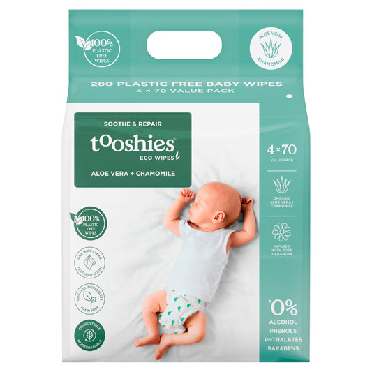 Tooshies ECO Wipes Aloe Vera & Chamomile 70 Pack