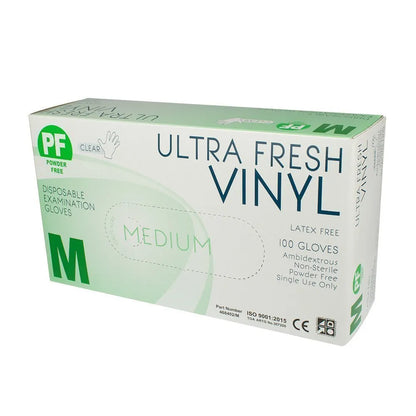 Ultra Fresh Vinyl Clear Powder Free Gloves