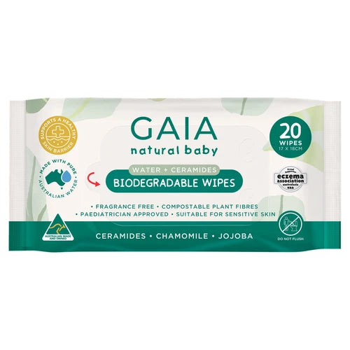 Gaia Biodegradable Natural Baby 99.5% Pure Water Wipes