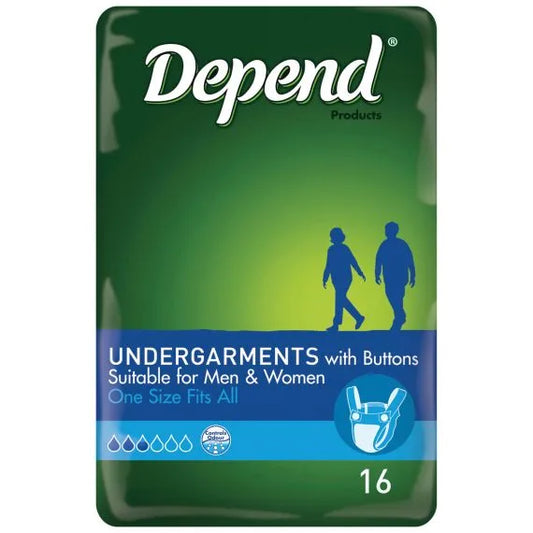 Depend® Undergarments With Buttons  (Packet 16)