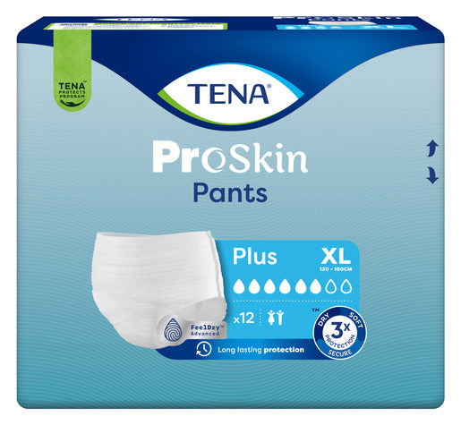 Tena Pants PROskin Plus Unisex X-Large White 120-160cm 6 Drops (792715) (Packet 12)
