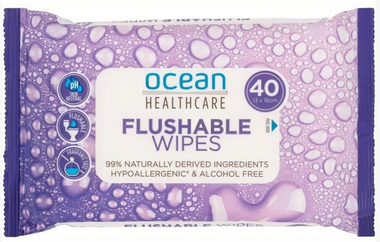 Ocean Healthcare Flushable Wipes 40 Pack
