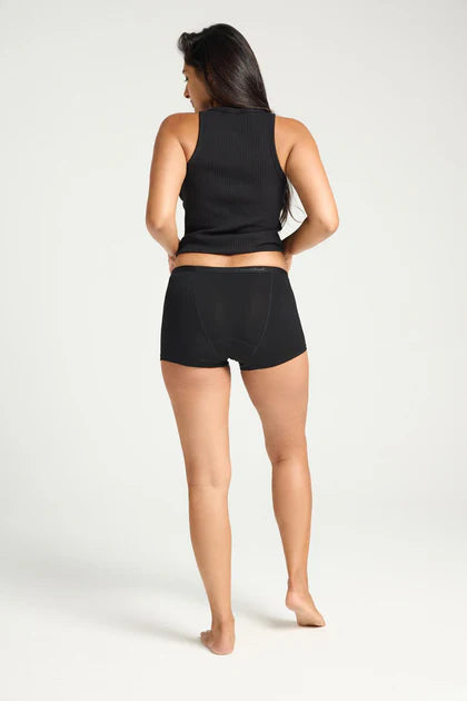 Modibodi Classic Boyshort Heavy-Overnight Black 14/L