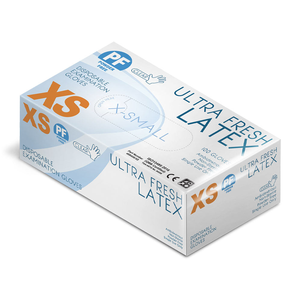 Ultra Fresh Latex Clear Powder Free Gloves