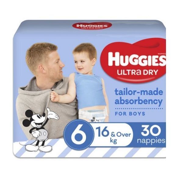 Huggies Ultra Dry Nappies Junior Size 6 Boy 16kg+