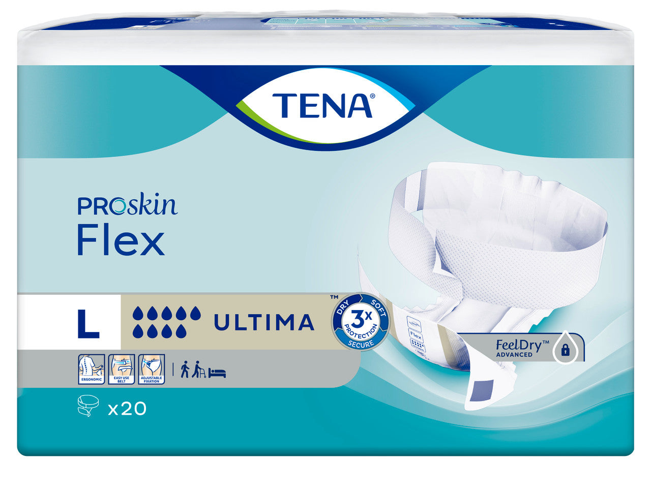 Tena PROskin Flex Ultima Large 83-120cm 2980ml (725320) (Packet 20)