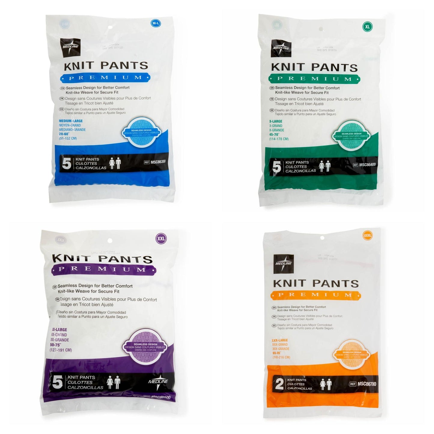 Medline Premium Knit Pants Seamless Soft Knit