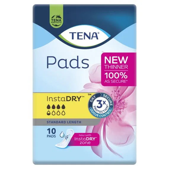 Tena Pads InstaDRY Standard Length 310x121mm 295ml (760543) (Packet 10)