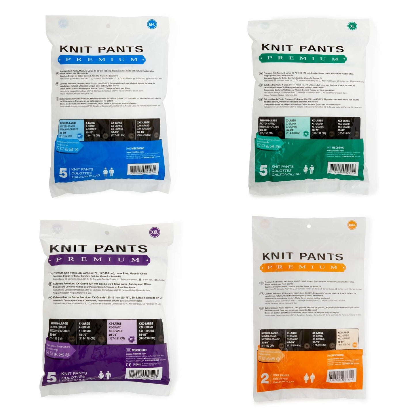 Medline Premium Knit Pants Seamless Soft Knit