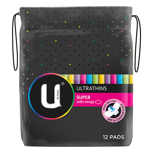 U By Kotex® Ultrathins Wing Super (Packet 12)