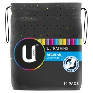 U By Kotex® Regular Ultrathins Wing  (Packet 14)