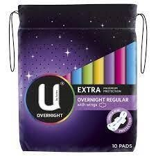 U By Kotex® Maxi Pads Overnight Long  (Packet 8)