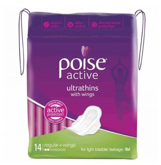 Poise® Ultrathin Regular+ Wings  (Packet 14)