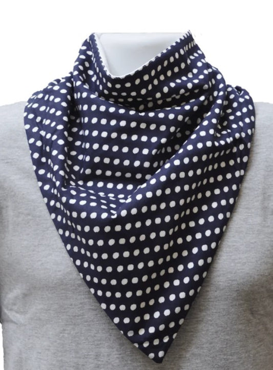 Brollysheets Bandana - Adult Blue/White Polka Dot