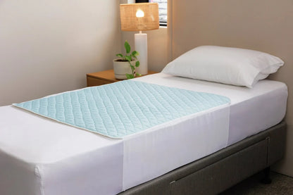 Buddies Absorb-Max Bed Pad 90 x 90 Tucks Pale Blue