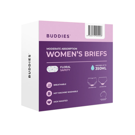 Buddies Safety Women's Brief High Waisted Floral 350ml