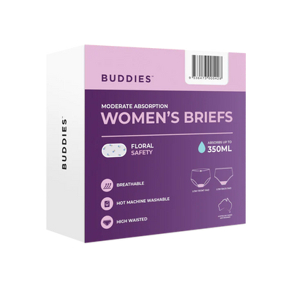 Buddies Safety Women's Brief High Waisted Floral 350ml