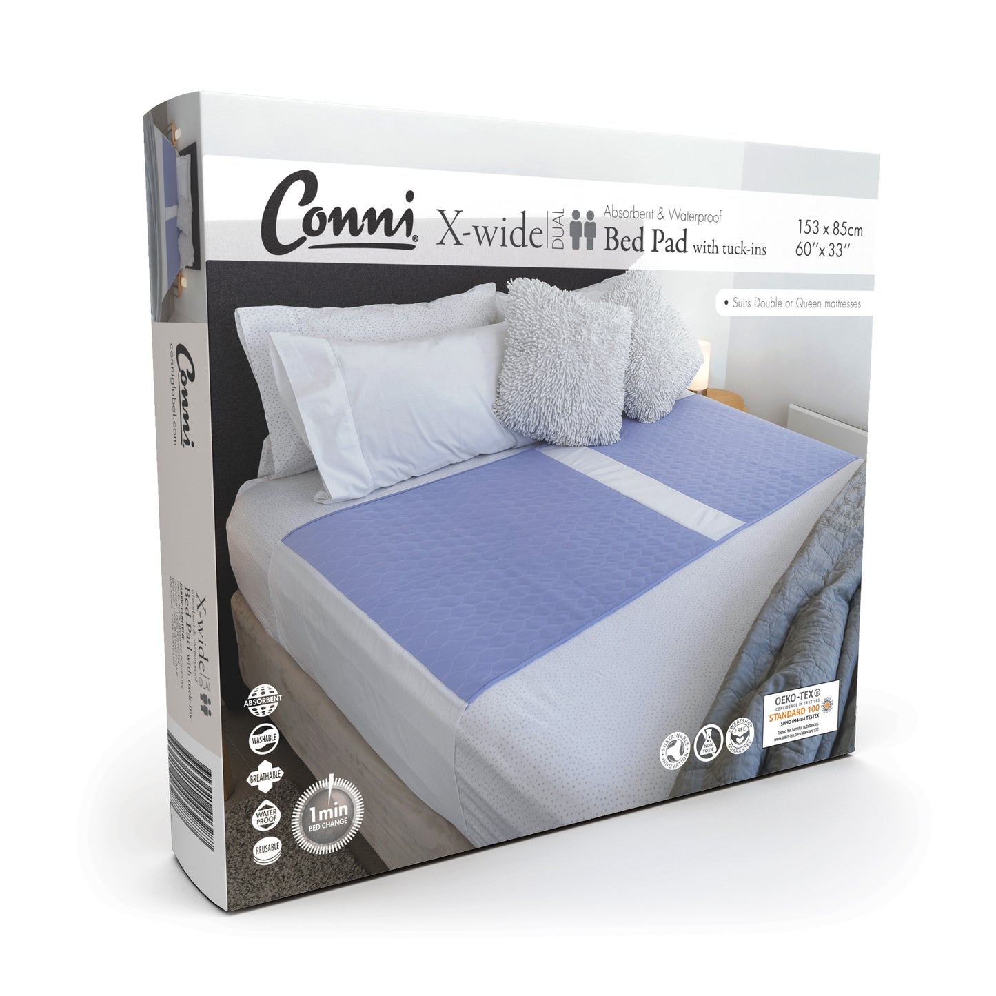 Conni X-wide Dual Bed Pad with Tuck-ins Mauve