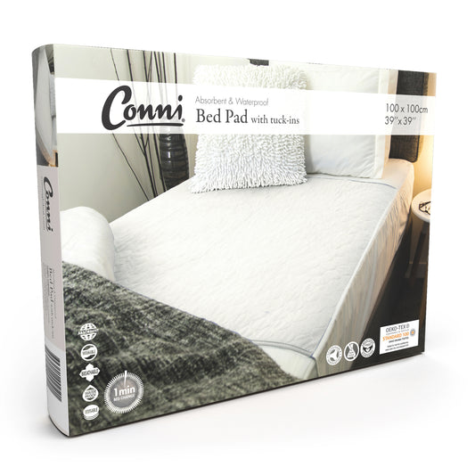 Conni Bed Pad with Tuck-ins - White