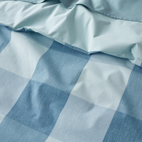 Staydry Blue Check Waterproof Quilt Cover Set