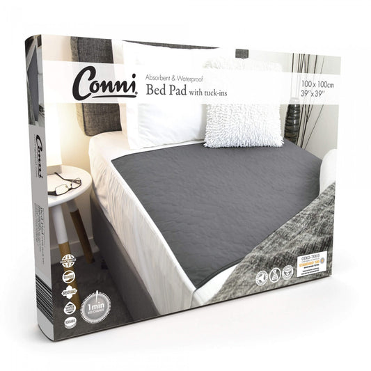 Conni X-wide Bed Pad with Tuck-ins Charcoal