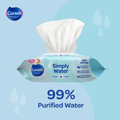 Curash Simply Water Baby Wipes (Packet 80)