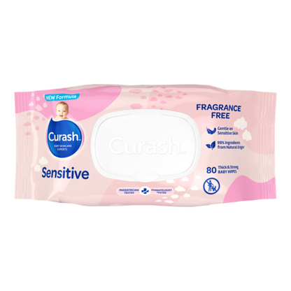Curash Baby Wipes Fragrance Free (Packet 80)