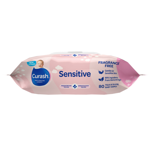 Curash Baby Wipes Fragrance Free (Packet 80)