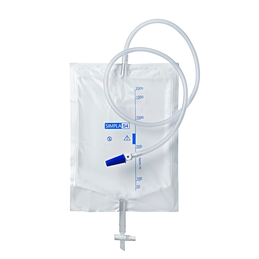 Coloplast Simpla S4 Urine Drainage Bag with Tap and Sample Port Sterile 2000ml (Box 10)