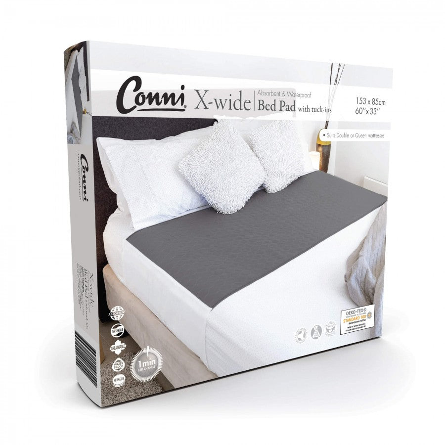 Conni Bed Pad with Tuck-ins - Charcoal