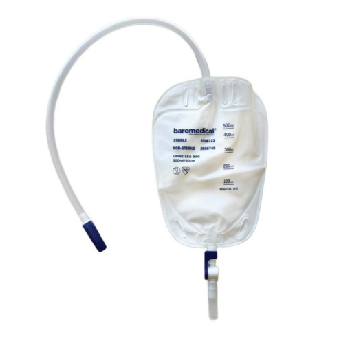 BareMed URINE LEG BAG 500ML/50CM ST SU STERILE (Each)