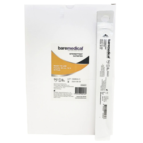 BareMed CATHETER FEMALE 12FR INTERMITTENT READY T USE ST SU (Each)