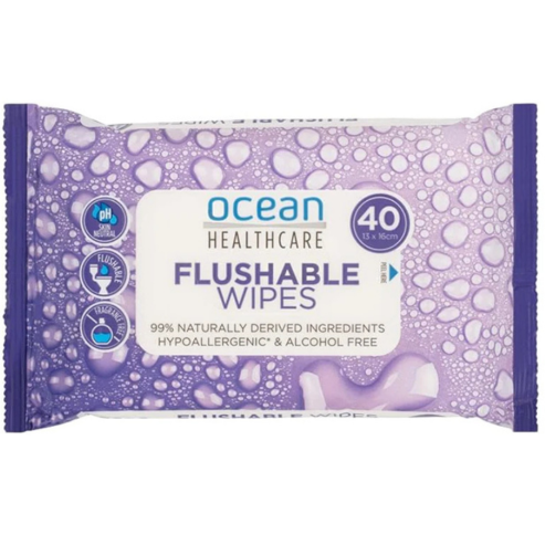 Ocean Healthcare Flushable Wipes 40 Pack