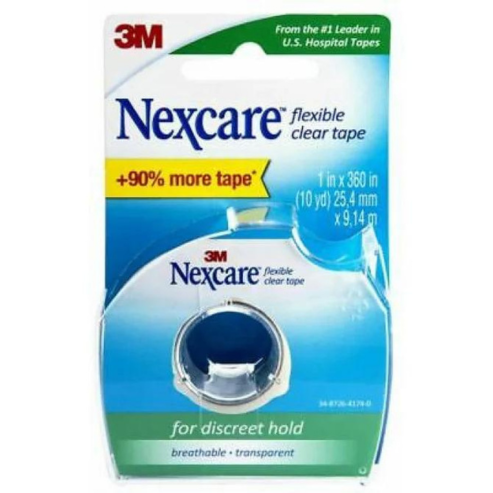 3M Nexcare Flexible Clear First Aid Tape Dispenser 25mm x 9.1m (Each)