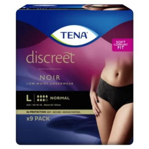 Tena Discreet Pants Black Large (Packet 9)