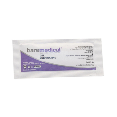 BareMed LUBRICATING GEL 3GRAM WATER SOLUBLE (Box 144)