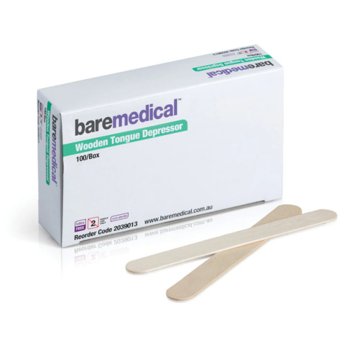 BareMed DEPRESSOR TONGUE WOOD 15CM (Box 100)