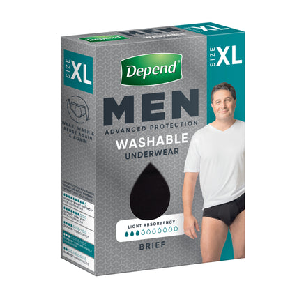 Depend Black Mens Brief XLarge