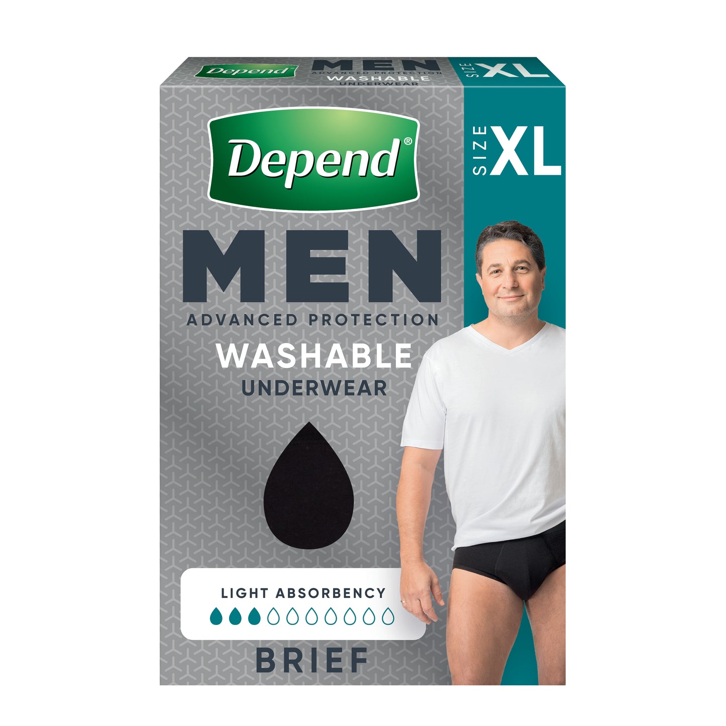 Depend Black Mens Brief XLarge