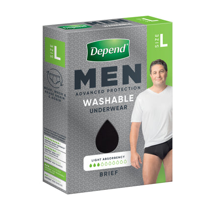 Depend Black Mens Brief Large