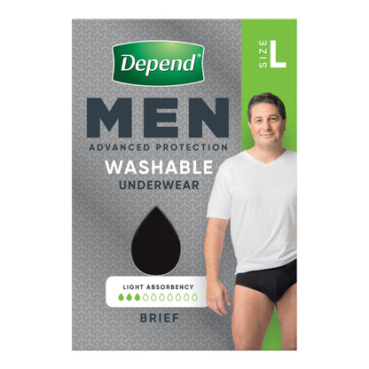 Depend Black Mens Brief Large