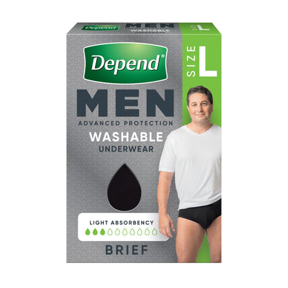Depend Black Mens Brief Large