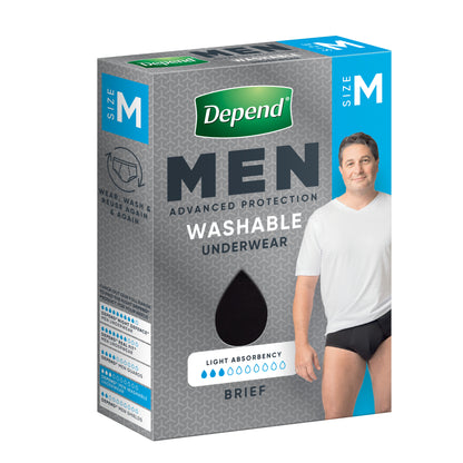 Depend Black Mens Brief Medium