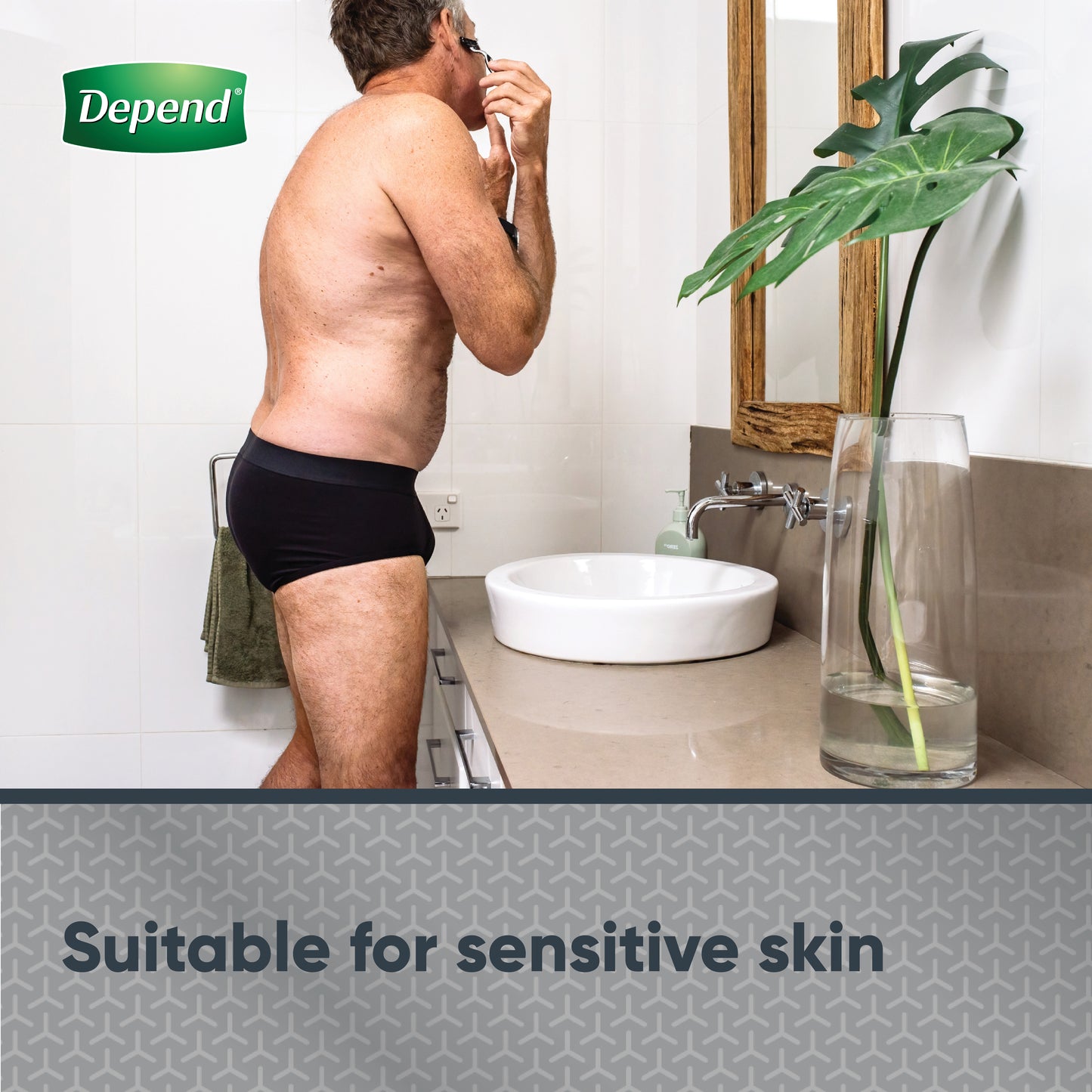 Depend Black Mens Brief Medium