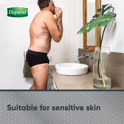 Depend Black Mens Brief Medium