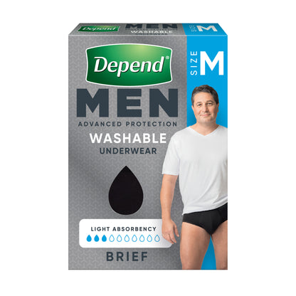 Depend Black Mens Brief Medium