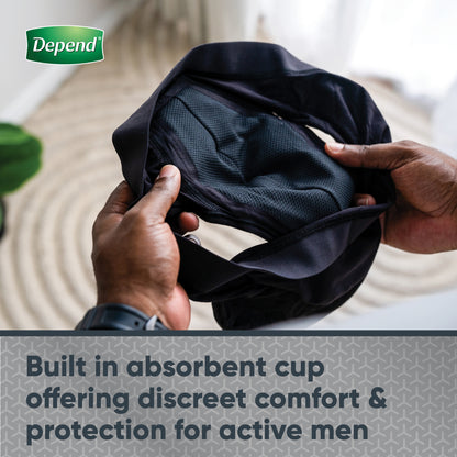 Depend Black Mens Brief Medium